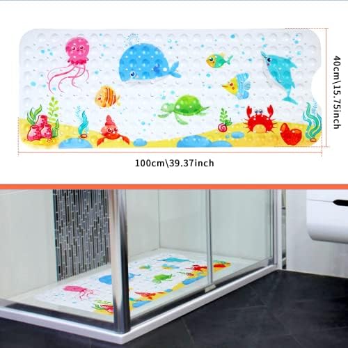 Secopad Bathtub Mat Non Slip, Cartoon Bath Tub Mat, Little Whale - Image 4