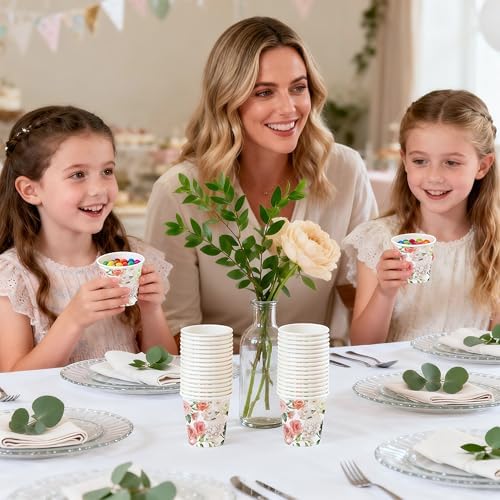 WRAPAHOLIC 3oz Rose Floral Bathroom Cups - Image 7