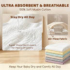 8-Pack Muslin Baby Bibs for Drooling and Teething - Image 2