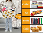 Sunflower Empty Gift Storage Basket Collapsible Canvas Baby Toy Bin Decor - Image 4