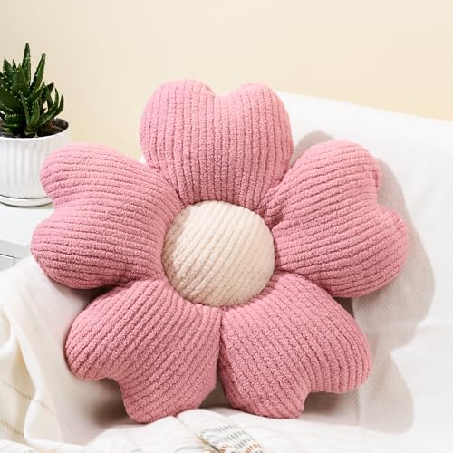 Sioloc Flower Shaped Throw Pillow, Fun Daisy Pillow, 25.6" Large Pink Flower by HEALTHYCOMFORTLIFE
