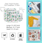 HIONXMGA Set of 3 Clear Travel Toiletry Bag, TSA Approved, Quart Size S/M/L - Image 3