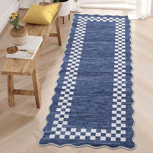 GarveeHome Hallway Runner Rug 2x6 Scalloped Washable Rug by GarveeHome
