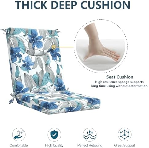 DYTXIII Outdoor High Back Chair Cushions Set of 2, 44x20 in Water Repellent - Image 5