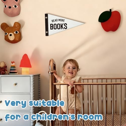 Classroom Decor, Read More Books Pennant Felt Banners Flags, Reading Nook - Image 6