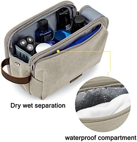 BAGSMART Toiletry Bag for Men, Canvas Travel Toiletry Organizer Dopp Kit - Image 3