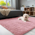 OLANLY 3x5 Machine Washable Small Bedside Rug, Soft Fluffy Shaggy Rugs by OLANLY