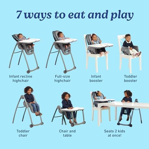 Graco Table2Table Premier Fold 7 in 1 Convertible High Chair | Converts to - Image 3