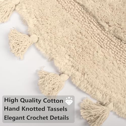 KOEXM Half Circle Boho Bathroom Rugs - Image 4