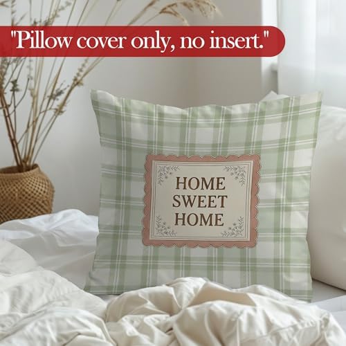 Sage Green Home Sweet Home Throw Pillow Covers, Housewarming Gifts, Farmhouse - Image 5