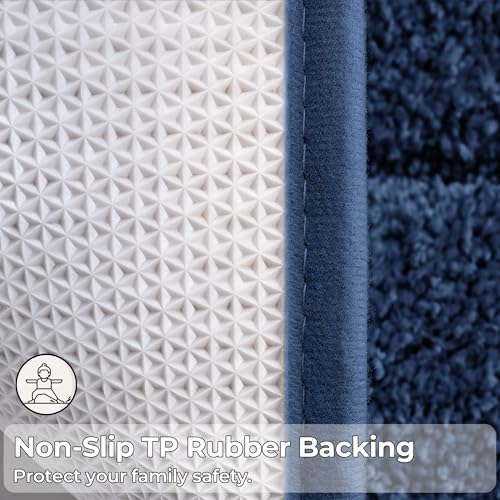 GRANNY SAYS Blue Bathroom Rugs Set 3 Piece, Soft Microfiber Bath Mats - Image 6