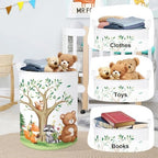 Forest Animals Laundry Hamper Woodland Tree Large Storage Basket Parents - Image 5