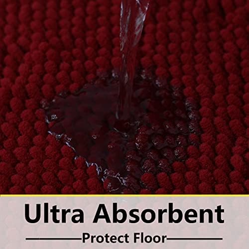 Bathroom Rugs Chenille 3-Piece Extra Soft and Absorbent Shag Bathroom Rugs - Image 6