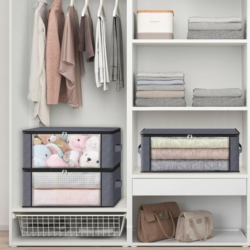 HomeHacks Storage 4-Pack Clothes Organizer Storage Bags Foldable Storage Box - Image 5