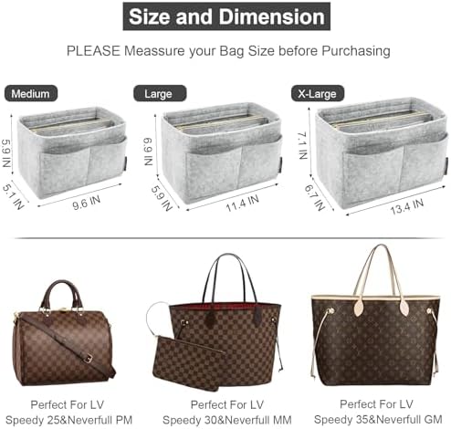 OMYSTYLE Purse Organizer Insert, Felt Tote Bag Organizer Insert - Image 2