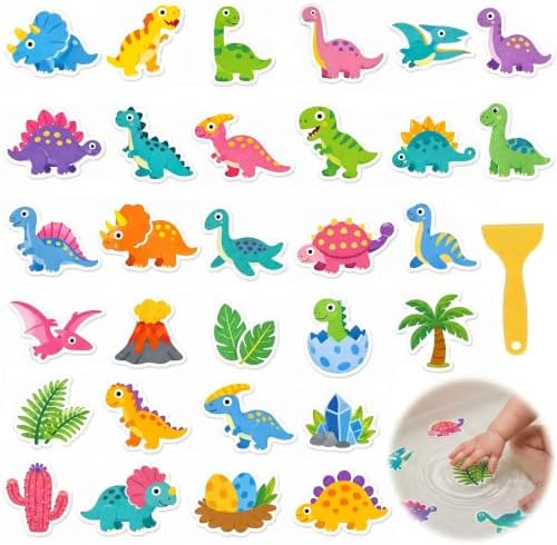 30 Pieces Dinosaur Pattern Non Slip Bathtub Stickers EVA Waterproof by ProfessionalAuto-Parts