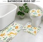 Britimes Bathroom Sets with Shower Curtain and Rugs Set of 4 Safari Animals - Image 5