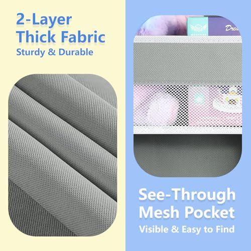 Over the Door Organizer with 5 Front Pockets and 5 Mesh Side Pockets, Extra - Image 5