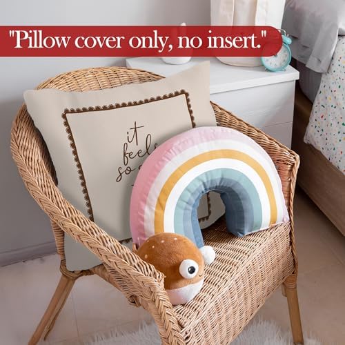 Cozy Neutral Farmhouse Throw Pillow Covers, It Feels So Good to Be Home - Image 6