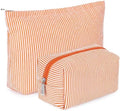 Huhumy 2 Pcs Makeup Bag Set for Women, Thin Stripe by Huhumy