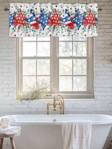 Vandarllin Eucalyptus 4th of July Kitchen Curtains Valances - Image 6