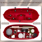 Doxo Purse Organizer Insert for Handbags & Base Shaper 2pc Set, Felt Neverfull - Image 4
