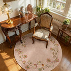 Washable Living Room Round Rug: 4ft Circle Rugs - Image 3