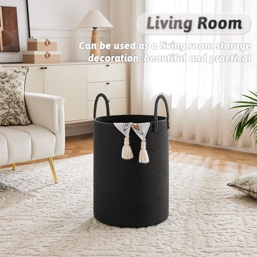 Artfeel Laundry Basket, Woven Cotton Rope Laundry Hamper, 100L - Image 2