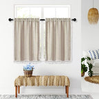 MitoVilla 2 Panels Boho Kitchen Short Curtains, Modern Farmhouse Cafe Curtains by MitoVilla