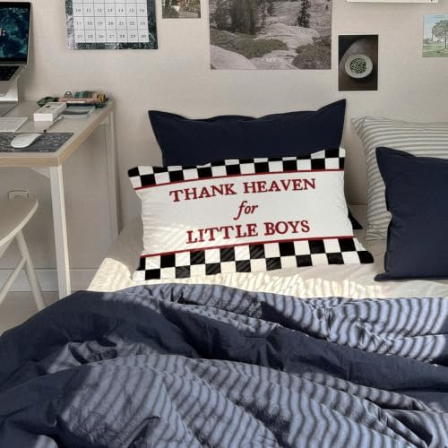 Black White Racing Baby Boy Nursery Decor 12x20 Pillow Cover - Image 5