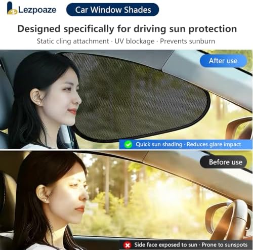 2-Pack Car Window Shades | Mesh Static Adsorption Side Window Sunshade | - Image 2