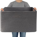 JMvicyroam 65L Large Woven Cotton Rope Blanket Basket by JMvicyroam