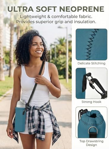 AUPET Water Bottle Bag Carrier, 24oz/32oz Insulated Neoprene bottle Sling - Image 2