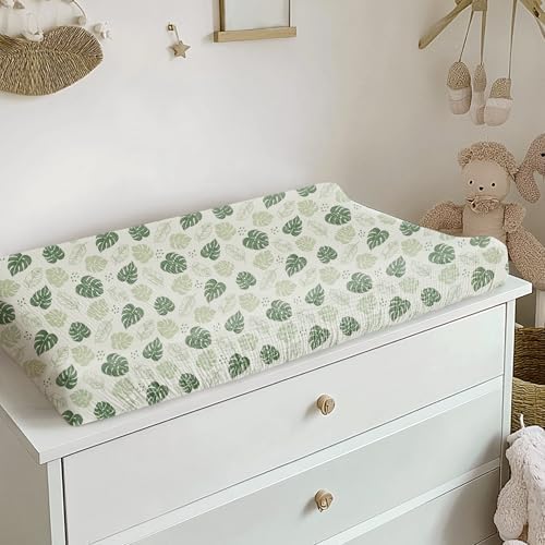 Konssy 100% Cotton Muslin Changing Pad Cover 2 Pack - Image 4