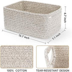 3 Pack Storage Baskets for Organizing, 13.7×9.5×6.3", Mixed brown - Image 2