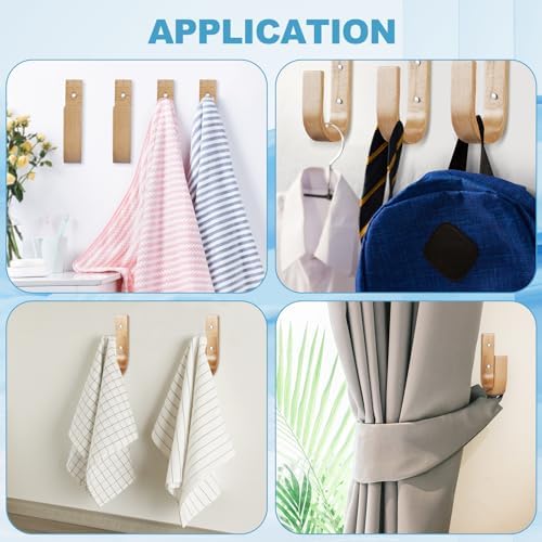 Kigley 4 Pcs Curtain Tiebacks Wood Holdbacks Wooden Curtain Hooks U Shaped - Image 7