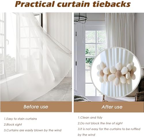 SRG Curtain Tiebacks for Curtains 2 Pack, Decorative Curtain Holdbacks for - Image 4