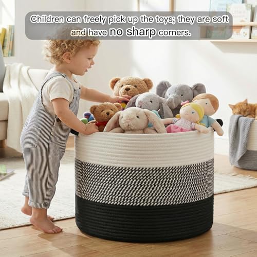 Artfeel 70L Large Cotton Rope Basket, Decorative Woven Blanket Storage - Image 2