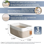 NaturalCozy 13.5”x8.5”x5.5” Storage Baskets - Image 2