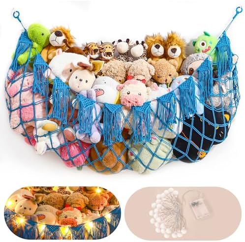 Boho Stuffed Animal Hammock, Falt Wall or Corner Hanging by MORCCO