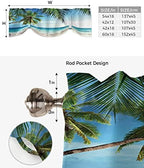 Vandarllin Palms Tree Ocean Blackout Tie Up Valance Curtains - Image 6