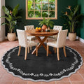 GarveeHome Large Round Rug 8ft Scalloped Washable Circle Living Room Rug by GarveeHome
