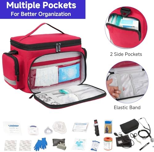LEFOR·Z Small Medical Bag, First Aid Bag Empty, Home Health Nurse Bag - Image 4