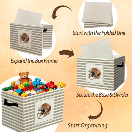Rustic Football Helmet Storage Bins Boxes Handles - Image 6