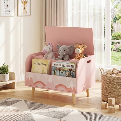 GLACER Kids Toy Box, Wooden Toy Chest - Image 2