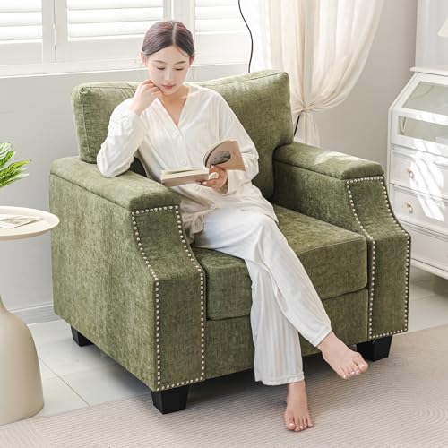 38'' Oversized Accent Chair Set of 2, Armrest Organizer - Image 4