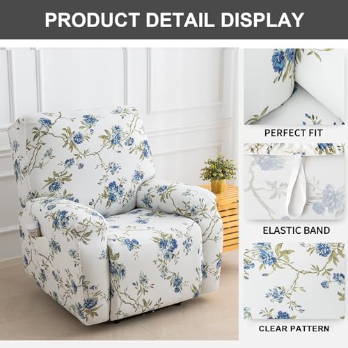 Recliner Chair Covers 4-Pieces Recliner Slipcovers Lazy Boy Chair Covers - Image 3