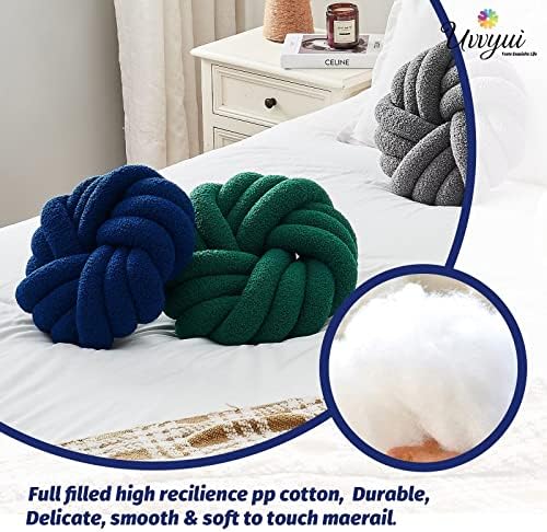 Uvvyui Knot Pillows, 14 Inch Decorative Throw Pillows Round Pillows Cushion - Image 3
