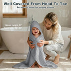 Muslin Hooded Baby Towels 2 Pack, 100% Cotton Baby Bath Towels - Image 2