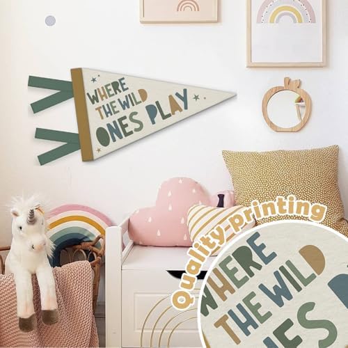 Playroom Wall Decor, Kids Playroom Pennant Felt Banners Flags - Image 6